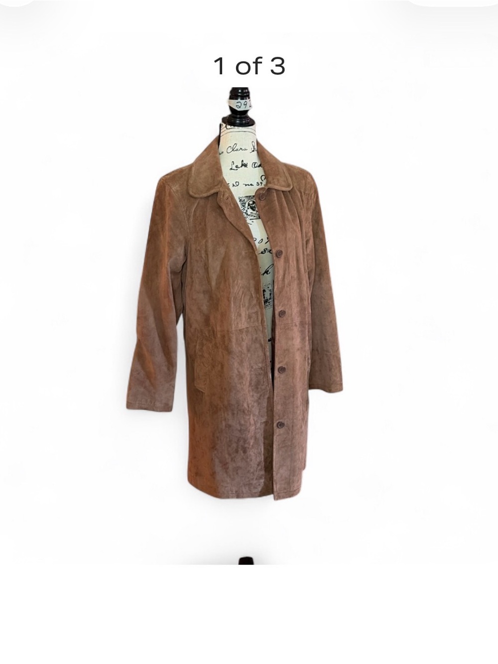 Women's Brown Suede Button-Front Leather Jacket